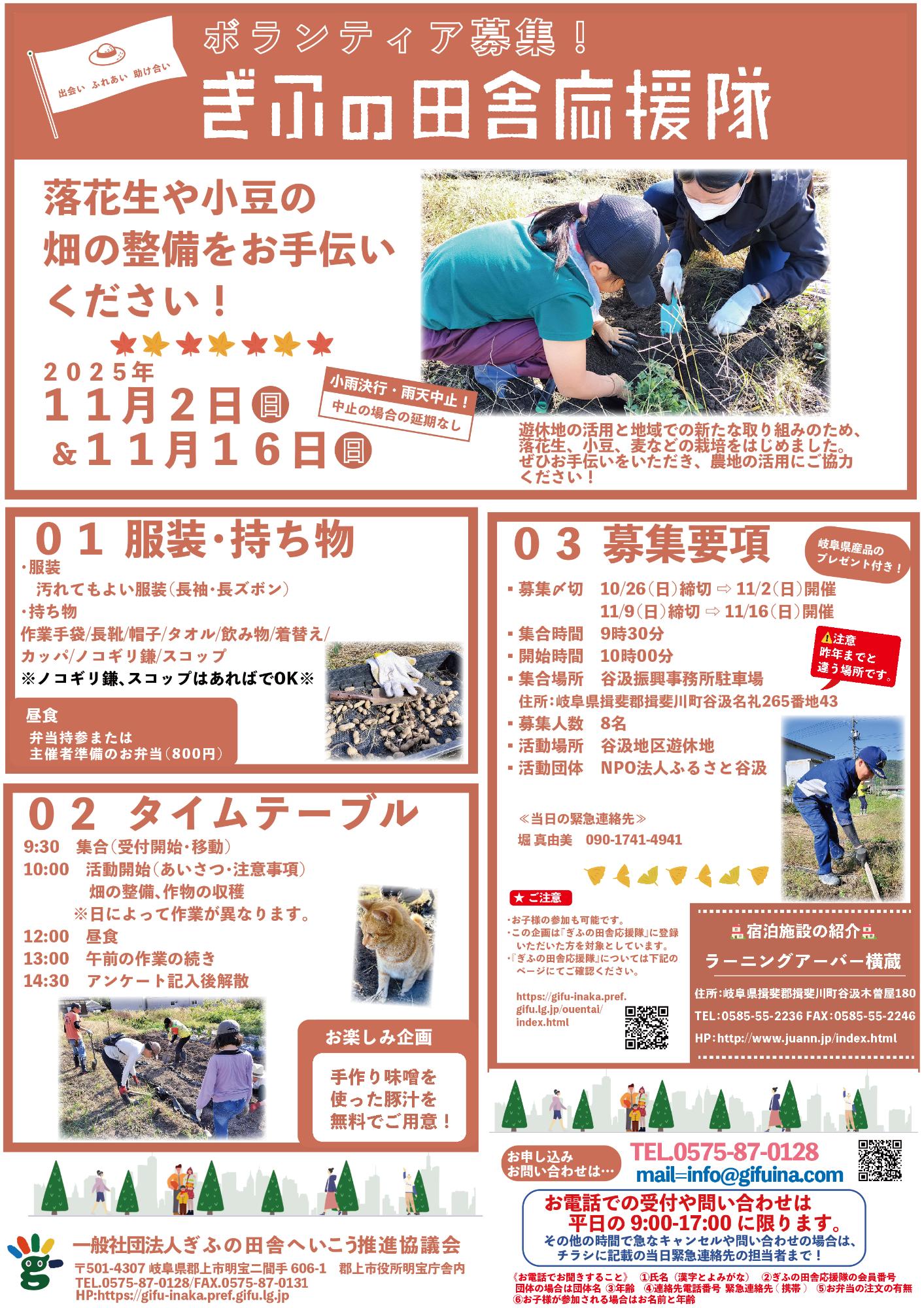 ぎふの田舎応援隊募集チラシ